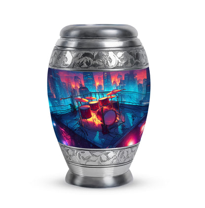 Personalized Blue Drums Cremation Urns for Ashes - Transcendent 10-inch - Yatskia