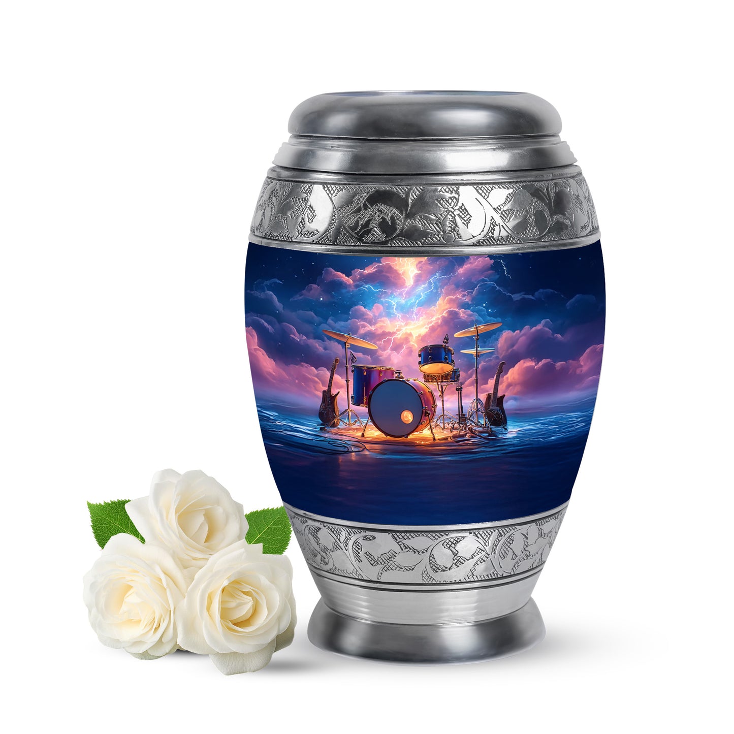 Blue Drums Cremation Urns - Honored Promise 10-inch, 200 cu in - Yatskia