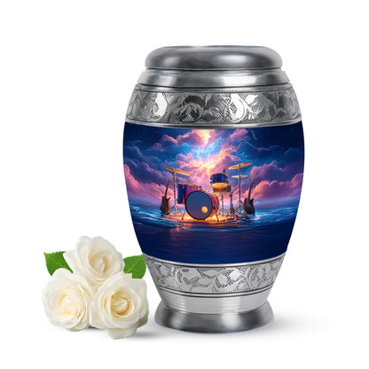 Blue Drums Cremation Urns - Honored Promise 10-inch, 200 cu in - Yatskia