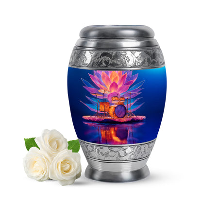 Personalized Drums Cremation Urns - Soothing Blue 10-inch, 200 cu in - Yatskia