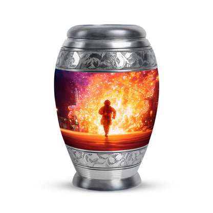 Radiant Firefighter Memorial Cremation Urns - Pink 10-inch, 200 cu in - Yatskia