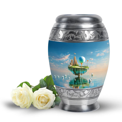 Personalized Golf Cremation Urns - Eminent Blue 10-inch, 200 cu in - Yatskia