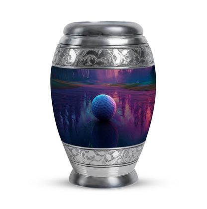 Personalized Purple Cherished Golf Cremation Urns for Human Ashes - 10-inch, 200 cu in - Yatskia