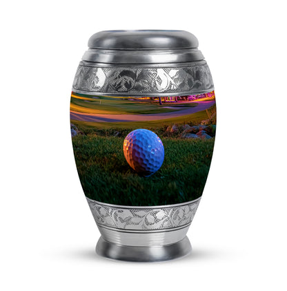 Personalized Golf Cremation Urns - Pristine Gold 10-inch, 200 cu in - Yatskia