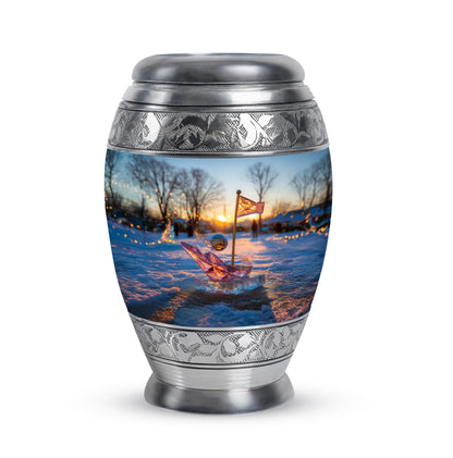 Personalized Blue Golf Cremation Urns for Ashes - Enchanting 10-inch - Yatskia