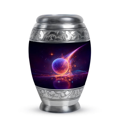 Blue Golf Cremation Urns - Opulent Passage 10-inch, 200 cu in - Yatskia