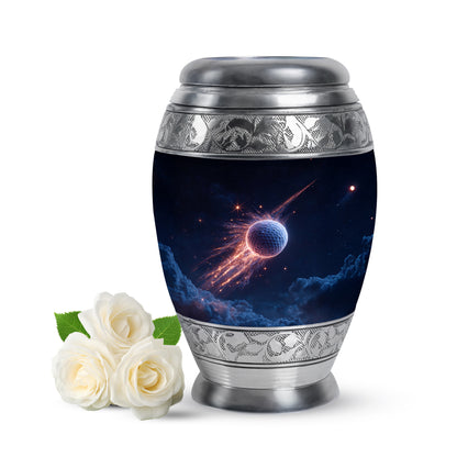 Dignified Blue Golf Cremation Urn for Ashes - 10-inch, 200 cu in - Yatskia