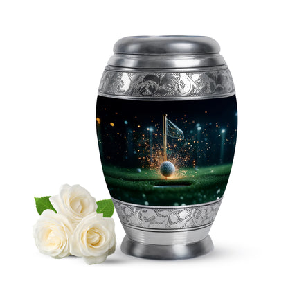 Everlasting Black Golf Sentinel Urn for Human Ashes - 10-inch, 200 cu in - Yatskia