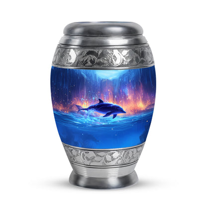 Personalized Blue Dolphin Cremation Urns for Ashes - Captivating 10-inch - Yatskia
