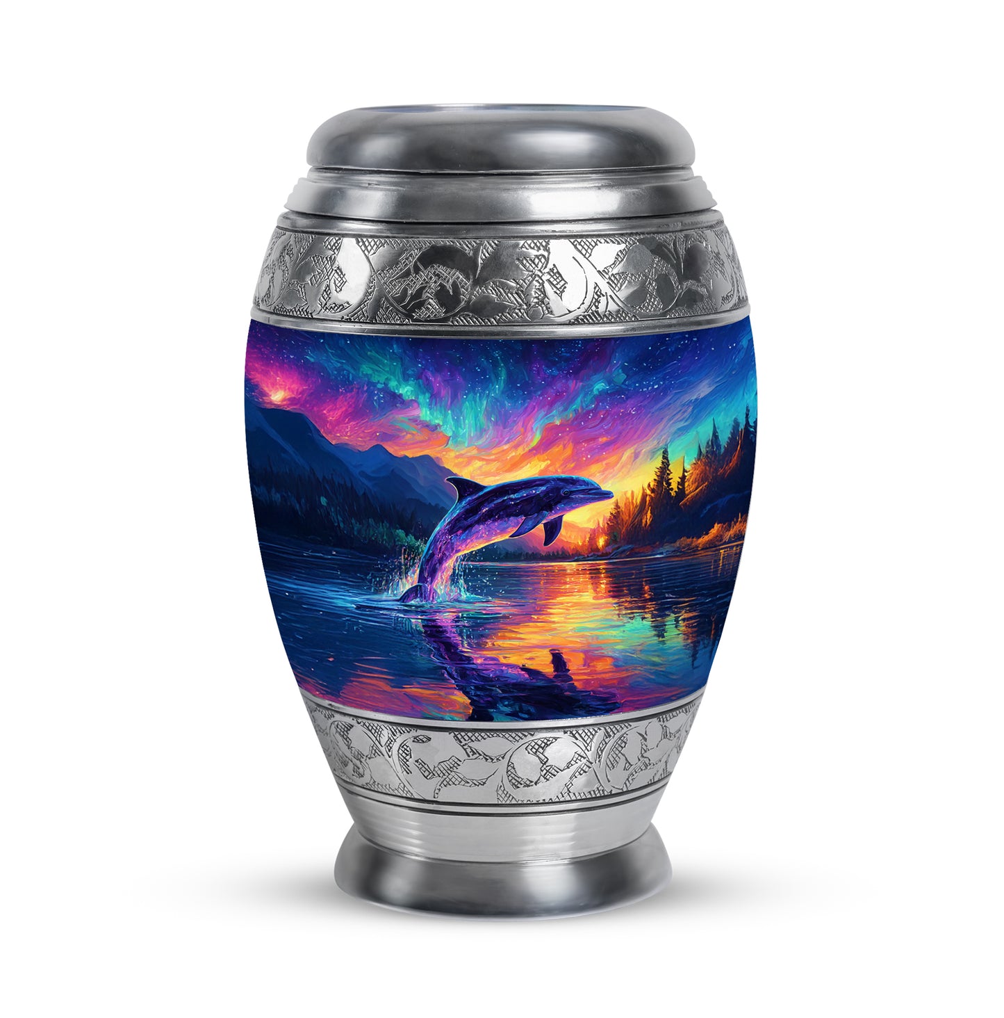 Personalized Blue Dolphin Cremation Urns for Ashes - Majestic 10-inch - Yatskia