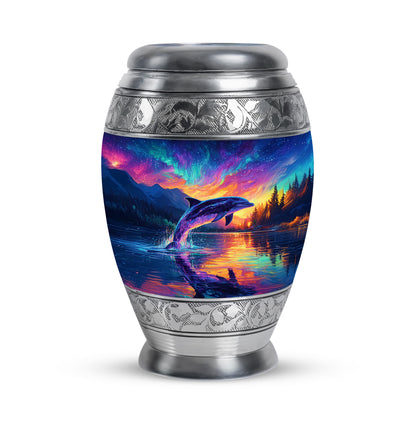 Personalized Blue Dolphin Cremation Urns for Ashes - Majestic 10-inch - Yatskia