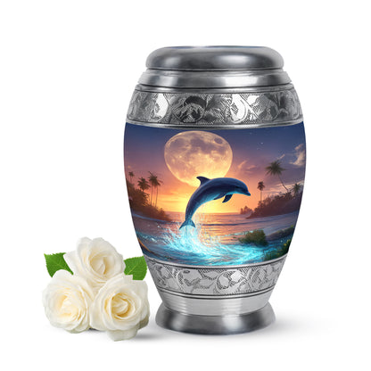 Divine Gray Dolphin Cremation Urn for Ashes - 10-inch, 200 cu in - Yatskia