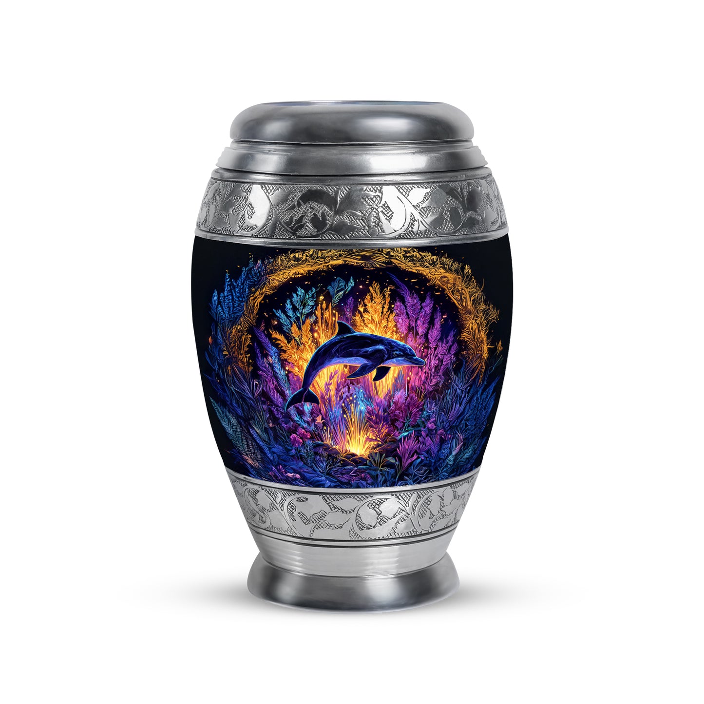 Personalized Gold Dolphin Cremation Urns for Ashes - Transcendent 10-inch - Yatskia