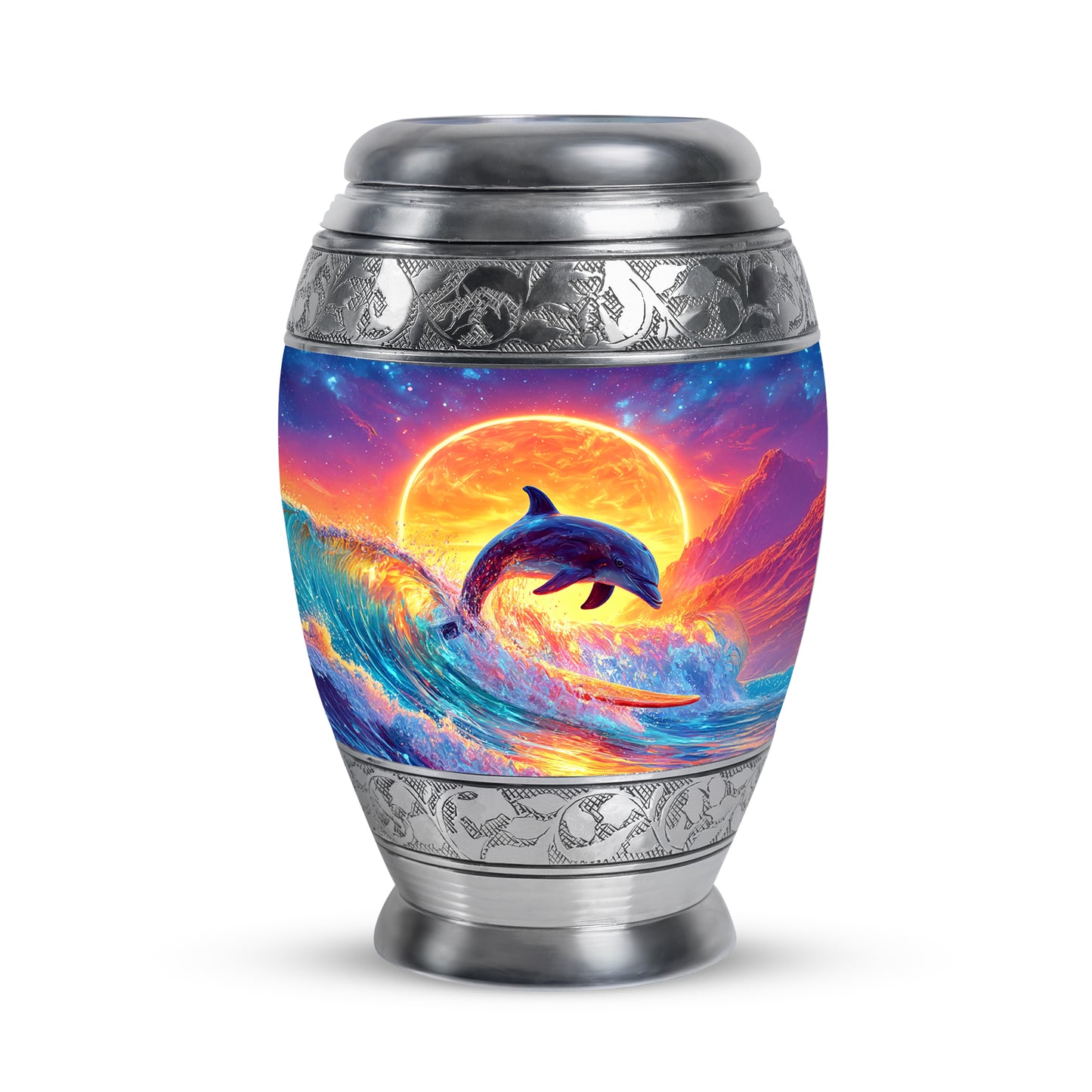 Personalized Blue Dolphin Cremation Urns for Ashes - Majestic 10-inch - Yatskia