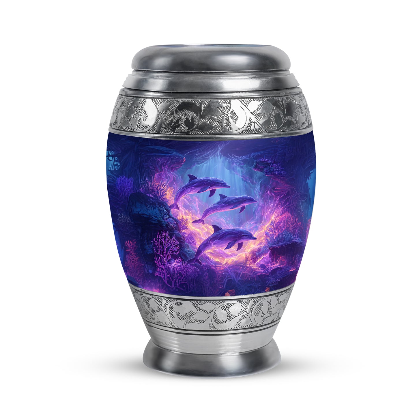 Personalized Dolphin Cremation Urns - Eminent Blue 10-inch, 200 cu in - Yatskia