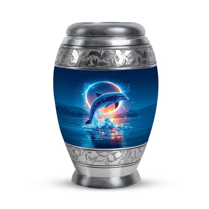 Remarkable Dolphin Memorial Cremation Urns - Blue 10-inch, 200 cu in - Yatskia