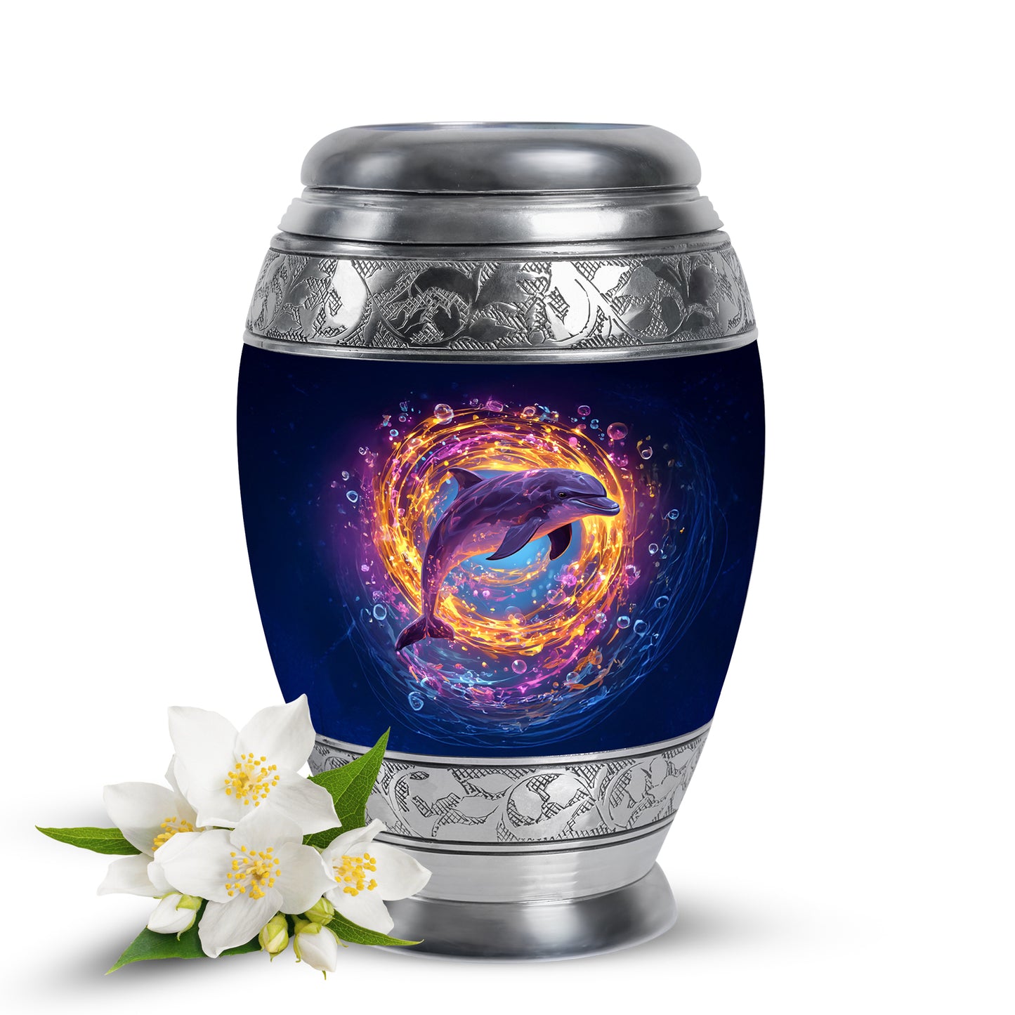Personalized Blue Dolphin Cremation Urns for Ashes - Enchanting 10-inch - Yatskia