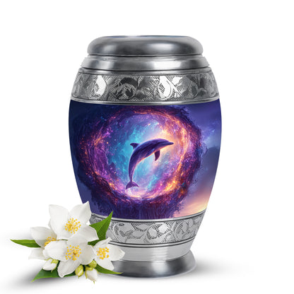 Blue Dolphin Cremation Urns - Opulent Honor 10-inch, 200 cu in - Yatskia