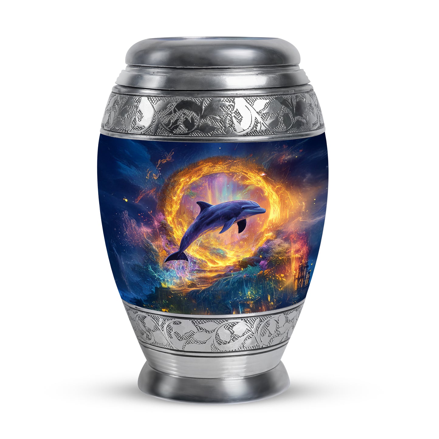 Personalized Blue Dolphin Cremation Urns for Ashes - Captivating 10-inch - Yatskia