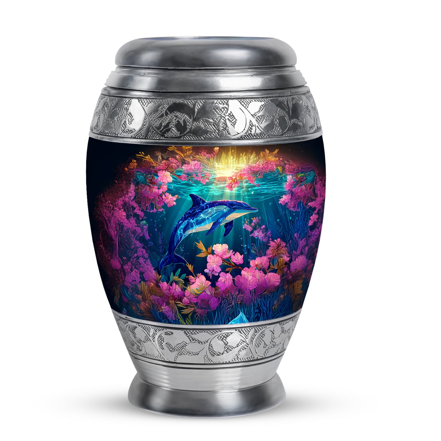 Gold Dolphin Legacy Cremation Urns for Human Ashes - 10-inch, 200 cu in - Yatskia