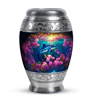 Gold Dolphin Legacy Cremation Urns for Human Ashes - 10-inch, 200 cu in - Yatskia