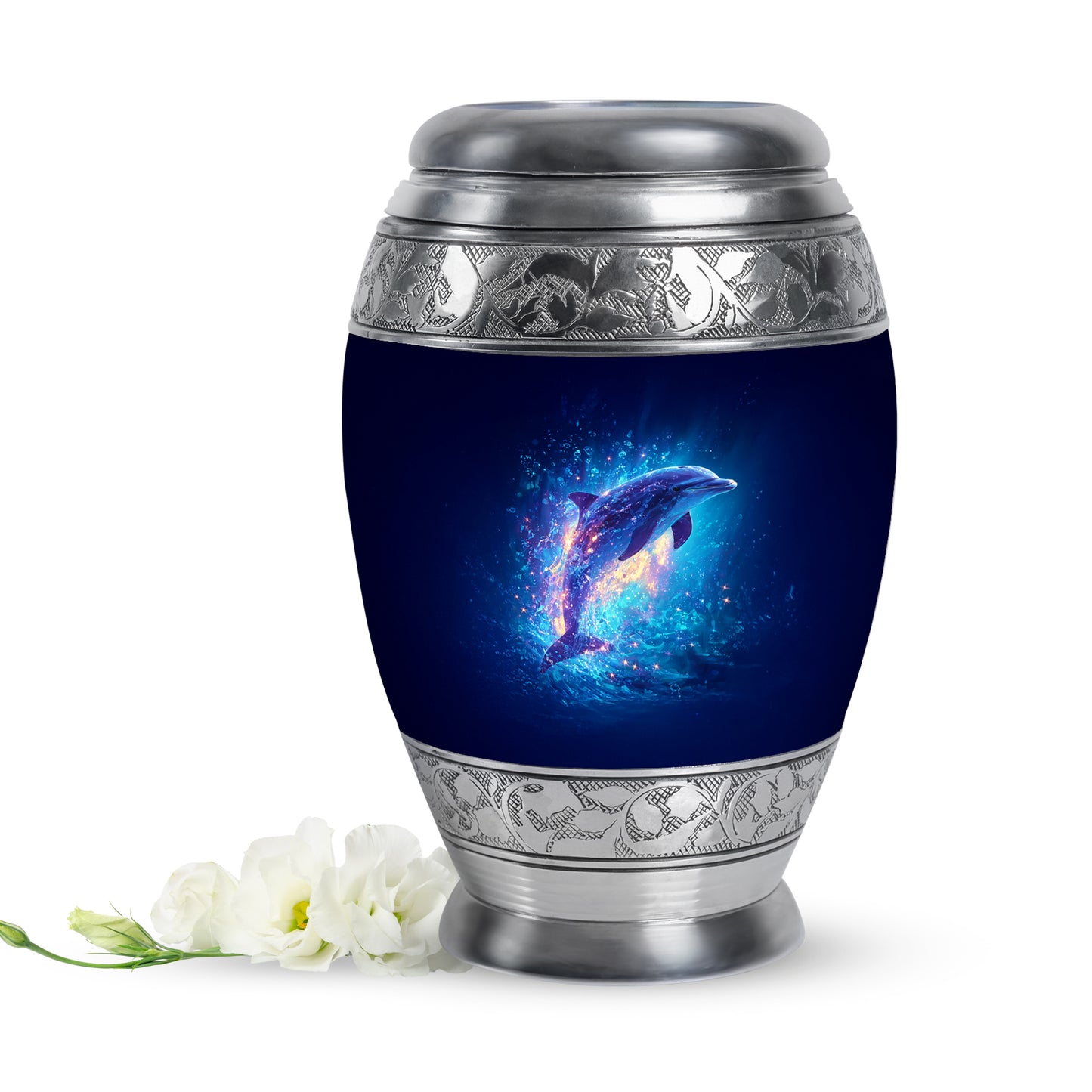 Blue Dolphin Cremation Urns - Honored Haven 10-inch, 200 cu in - Yatskia