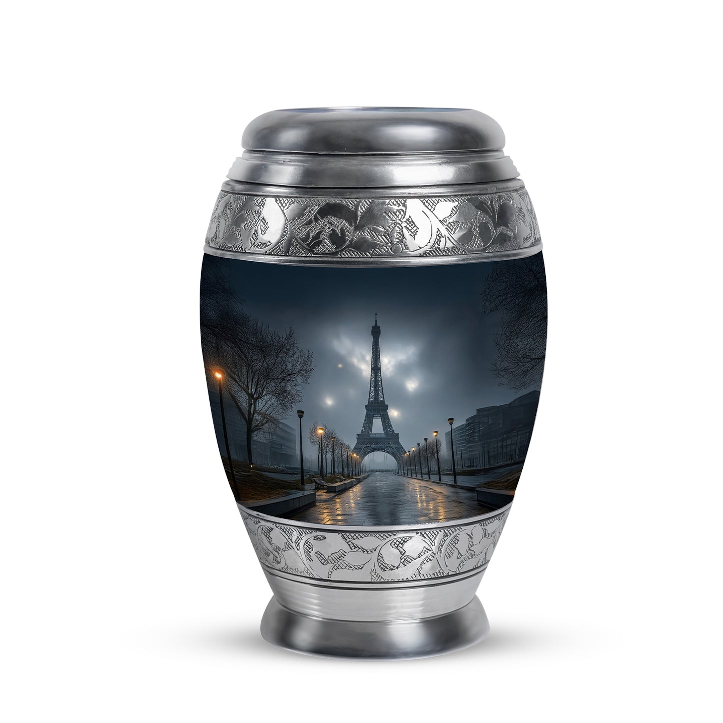 Blue Eiffel Tower Blessing Cremation Urns for Human Ashes - 10-inch, 200 cu in - Yatskia