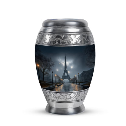 Blue Eiffel Tower Blessing Cremation Urns for Human Ashes - 10-inch, 200 cu in - Yatskia