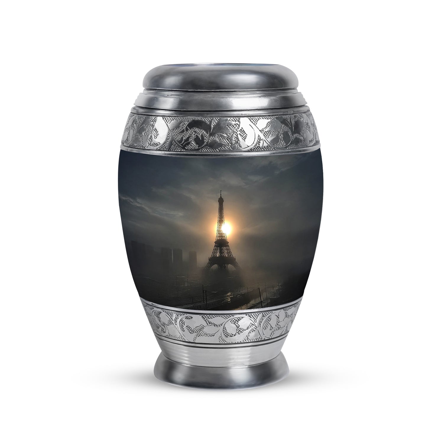 Black Eiffel Tower Remembrance Cremation Urns for Human Ashes - 10-inch, 200 cu in - Yatskia