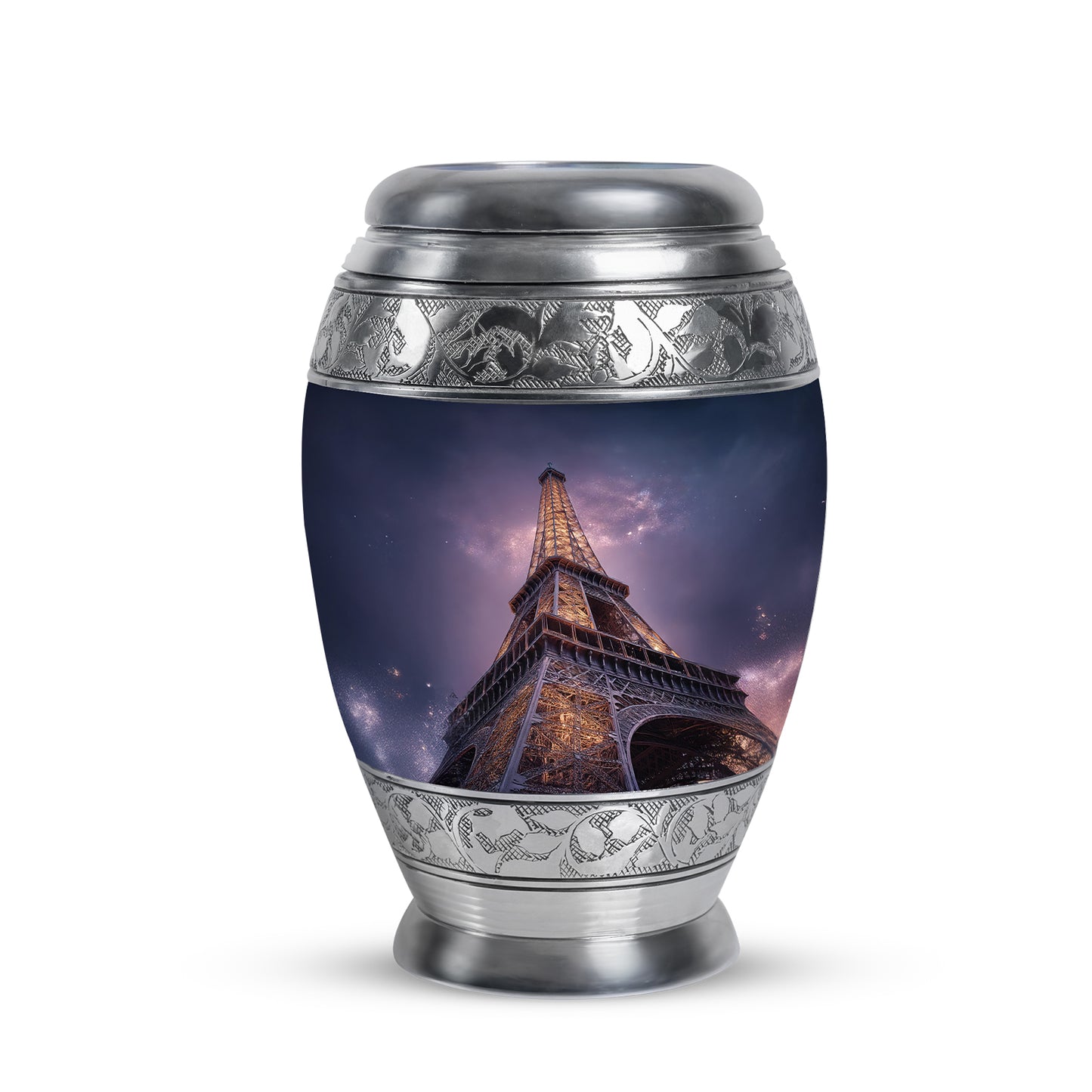 Personalized Eiffel Tower Cremation Urns - Wondrous Blue 10-inch, 200 cu in - Yatskia