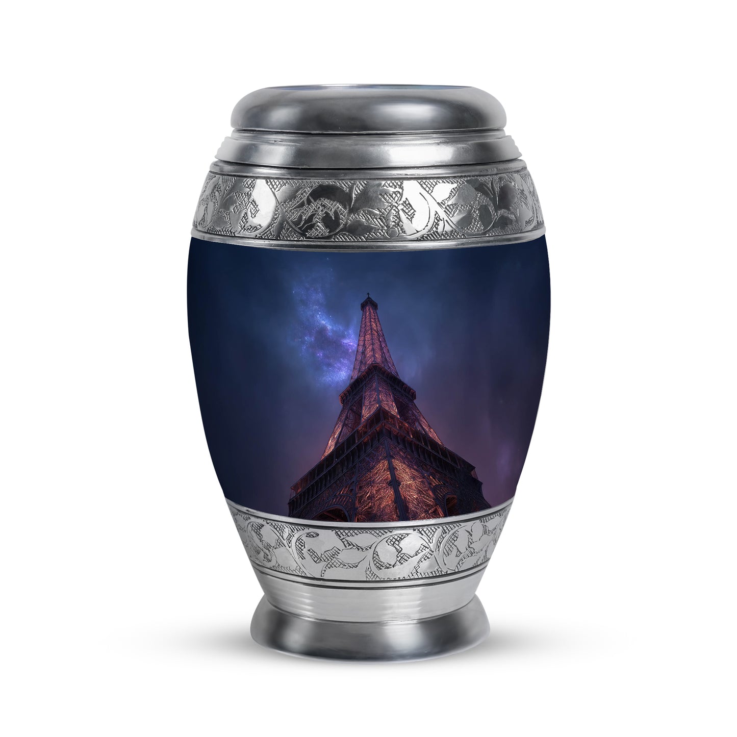 Personalized Eiffel Tower Cremation Urns - Wondrous Blue 10-inch, 200 cu in - Yatskia