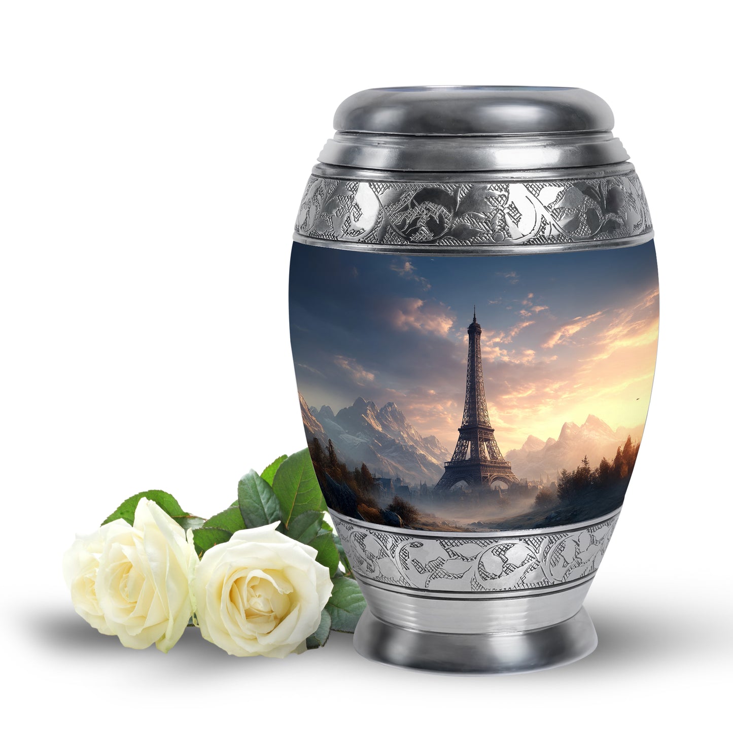 Blue Eiffel Tower Resting Place Cremation Urns for Human Ashes - 10-inch, 200 cu in - Yatskia