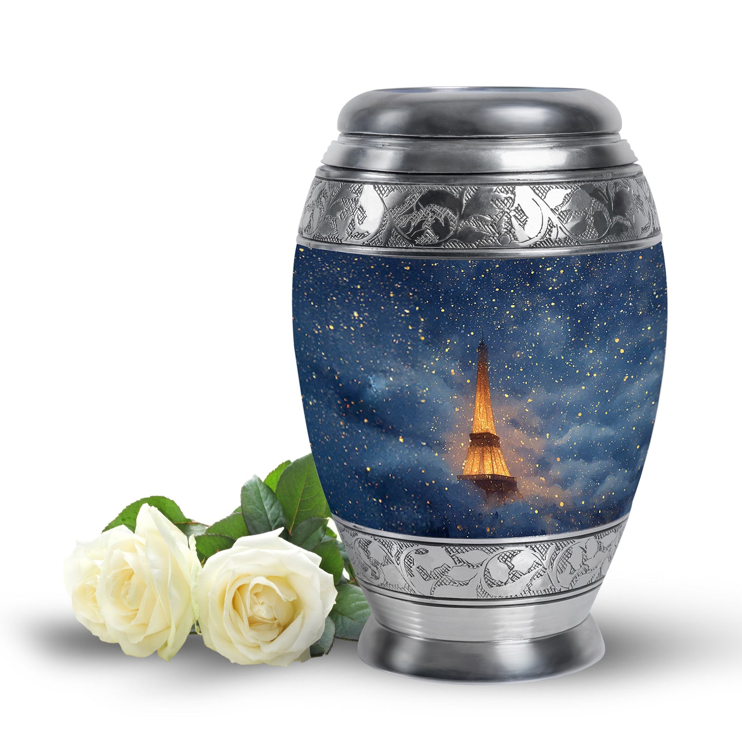 Sublime Eiffel Tower Cremation Urns for Human Ashes - Blue 10-inch - Yatskia
