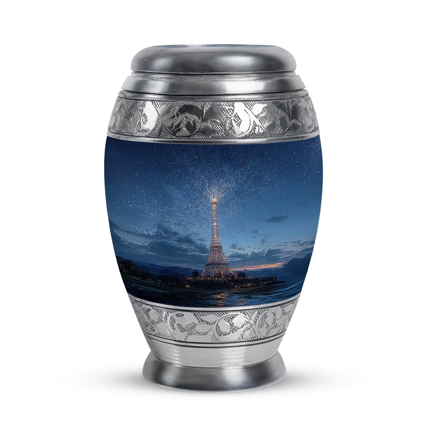 Everlasting Blue Eiffel Tower Solace Urn for Human Ashes - 10-inch, 200 cu in - Yatskia