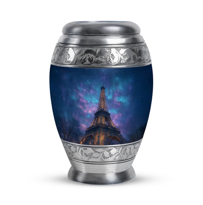 Personalized Blue Cherished Eiffel Tower Cremation Urns for Human Ashes - 10-inch, 200 cu in - Yatskia