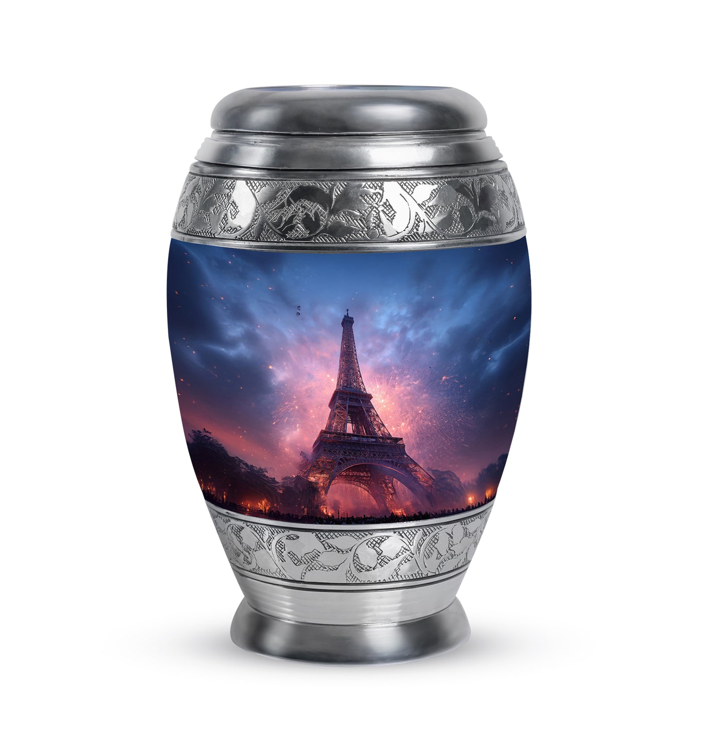 Inspiring Blue Eiffel Tower Tribute Urn for Human Ashes - 10-inch, 200 cu in - Yatskia