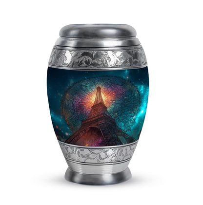 Personalized Elegant Eiffel Tower Cremation Urns - Blue 10-inch, 200 cu in - Yatskia