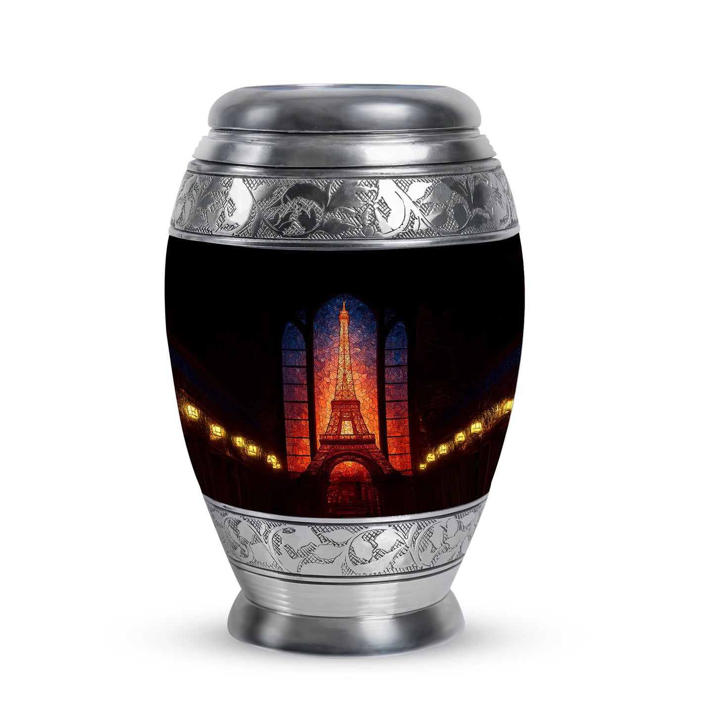 Black Eiffel Tower Promise Cremation Urns for Human Ashes - 10-inch, 200 cu in - Yatskia