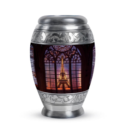 Dignified Black Eiffel Tower Cremation Urn for Ashes - 10-inch, 200 cu in - Yatskia