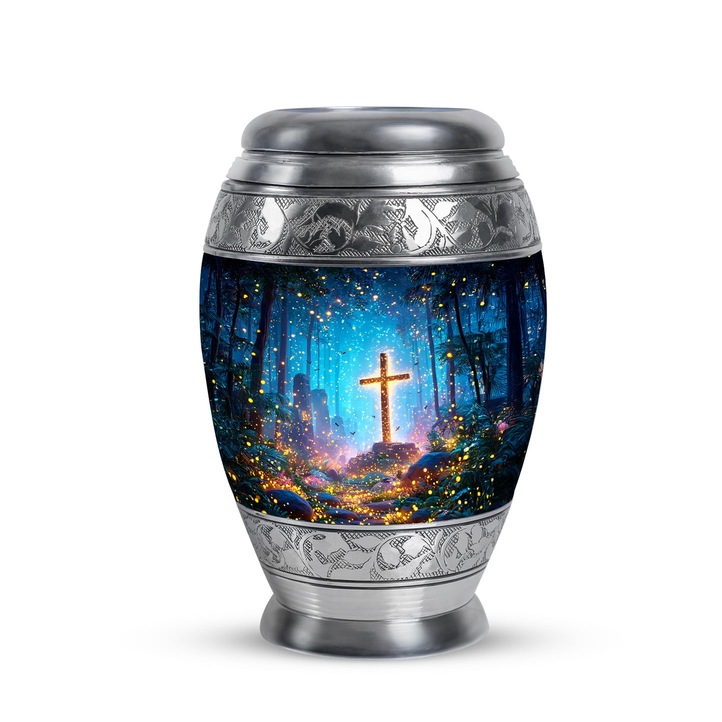Personalized Blue Cross Cremation Urns for Ashes - Enchanting 10-inch - Yatskia