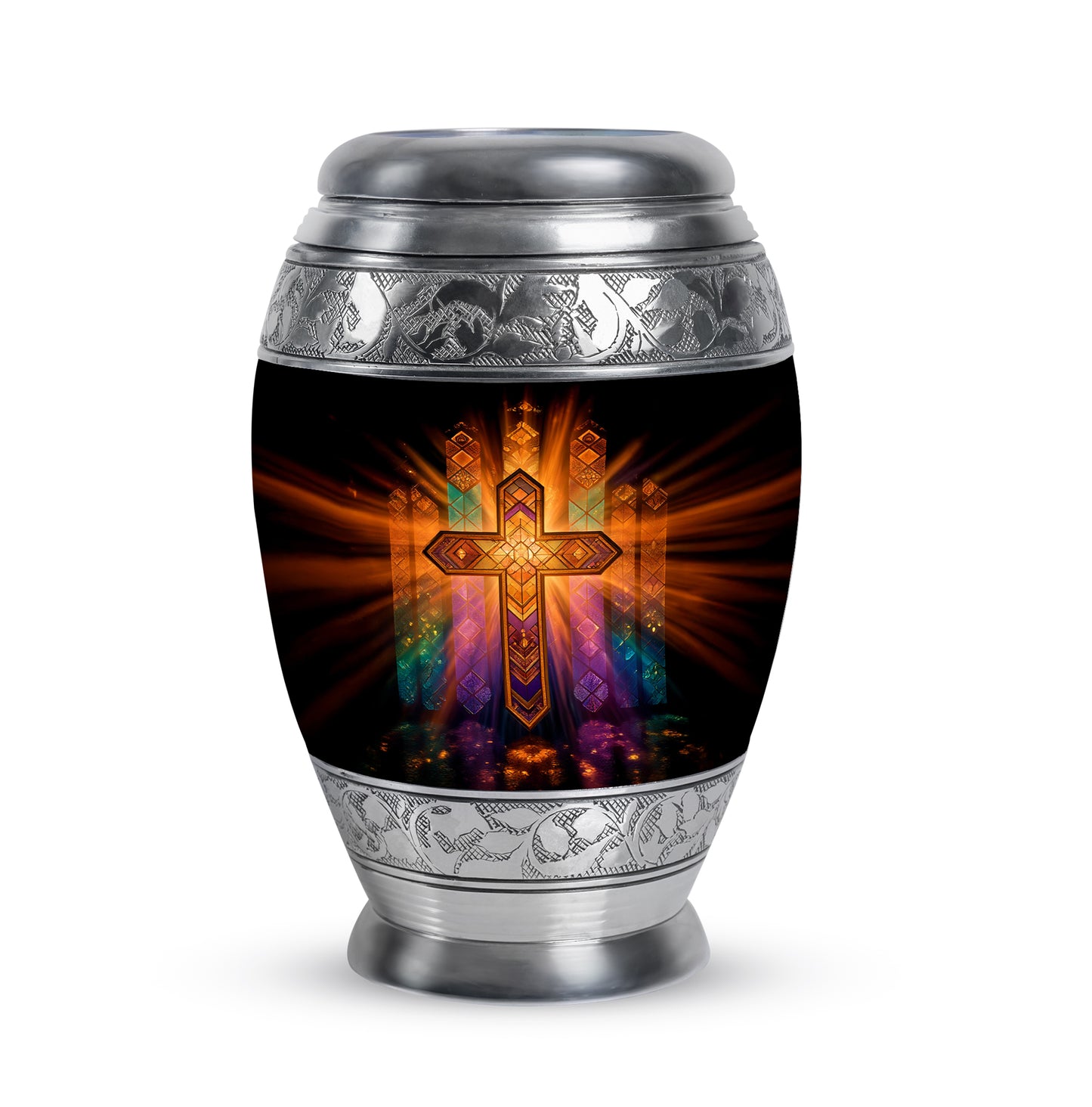 Divine Black Cross Cremation Urn for Ashes - 10-inch, 200 cu in - Yatskia
