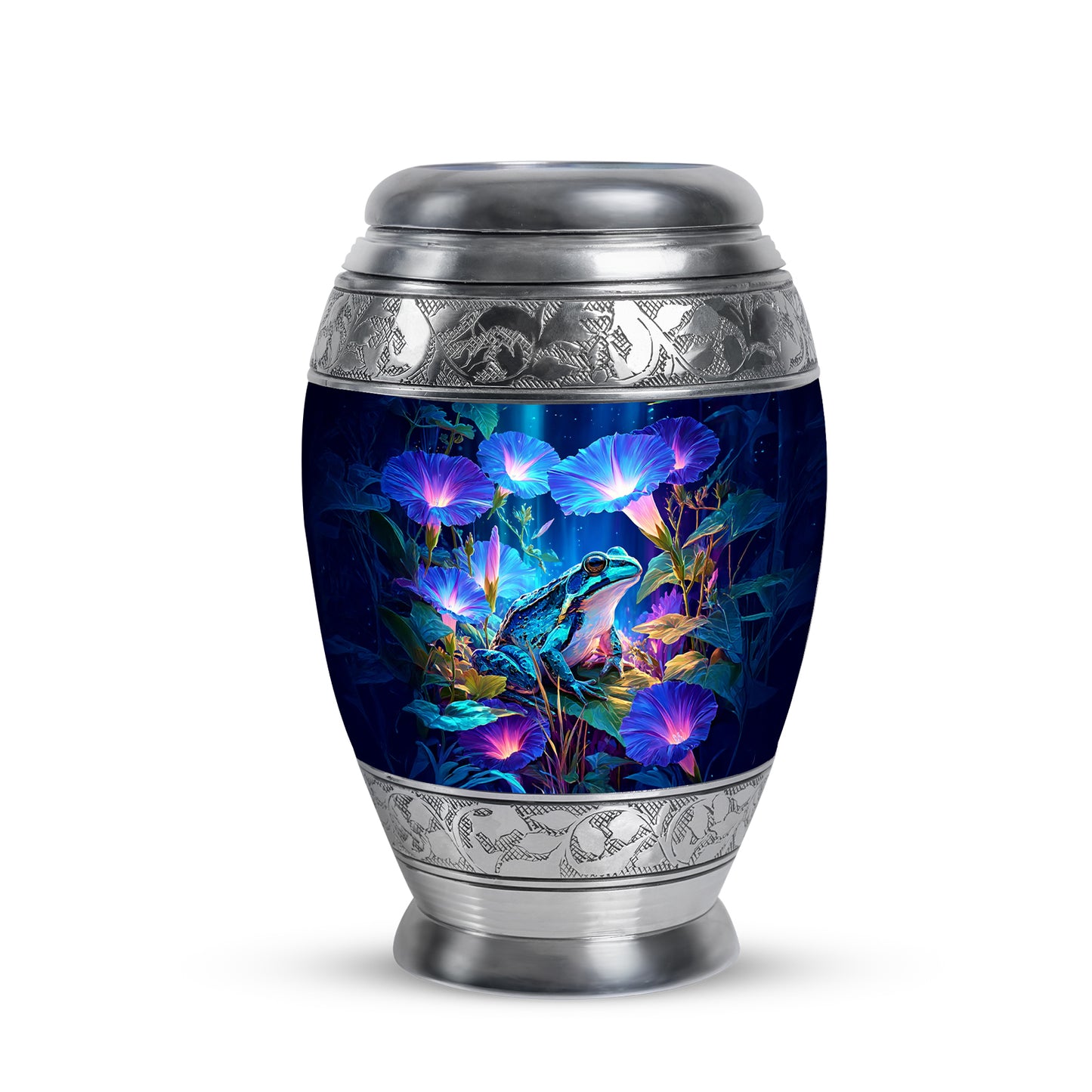 Personalized Blue Frog Cremation Urns for Ashes - Transcendent 10-inch - Yatskia