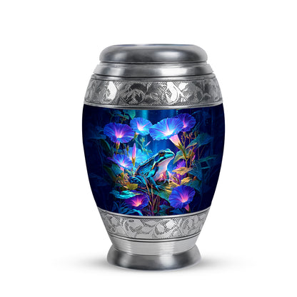 Personalized Blue Frog Cremation Urns for Ashes - Transcendent 10-inch - Yatskia