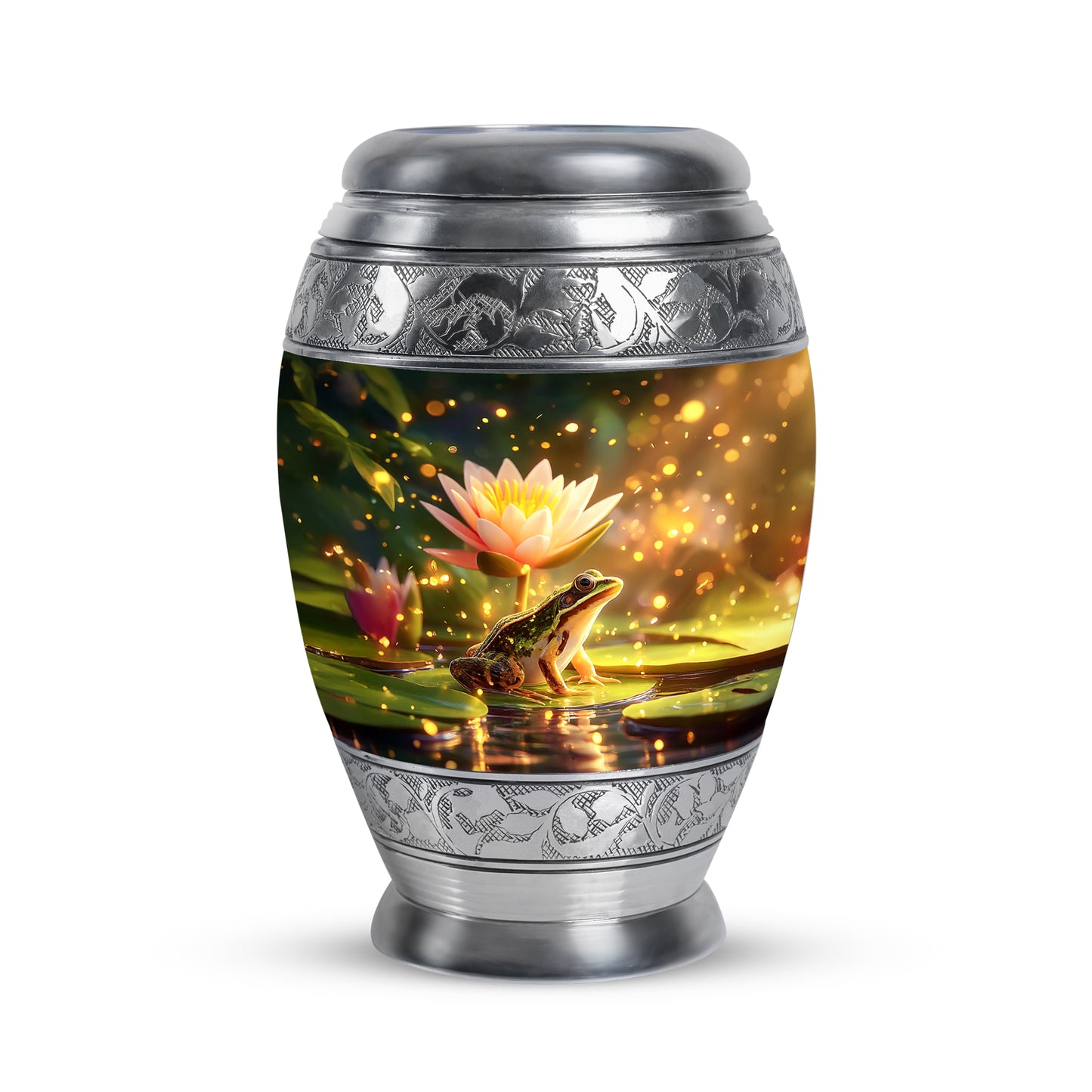 Gold Frog Cremation Urns - Honored Comfort 10-inch, 200 cu in - Yatskia