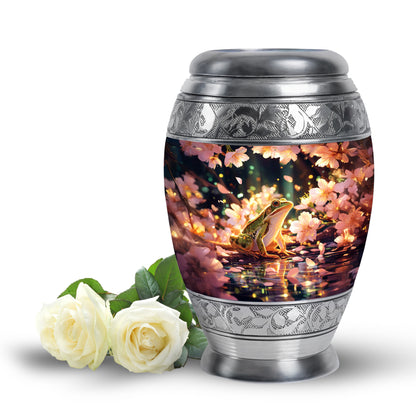 Gold Resounding Frog Memorial Urn for Ashes - 10-inch, 200 cu in - Yatskia