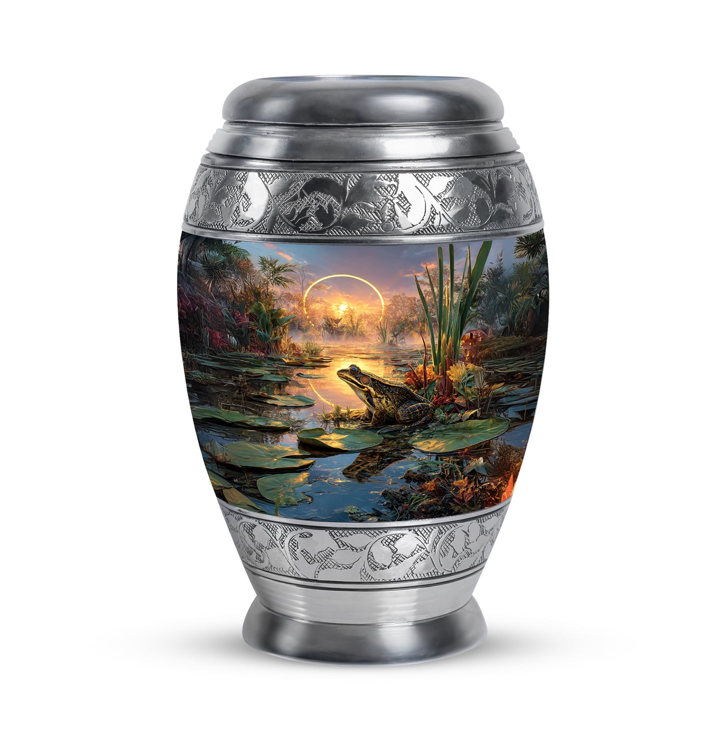 Personalized Gray Frog Cremation Urns for Ashes - Enchanting 10-inch - Yatskia