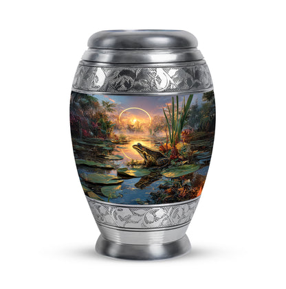 Personalized Gray Frog Cremation Urns for Ashes - Enchanting 10-inch - Yatskia