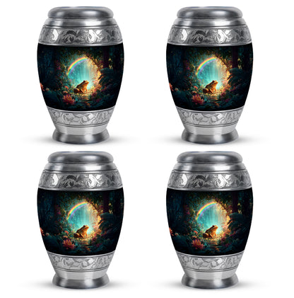 Glossy Black Frog Cremation Urn urn with complimentary velvet bag - regal frog design with crown-inspired accents - 10 inch aluminum urn for cremated remains