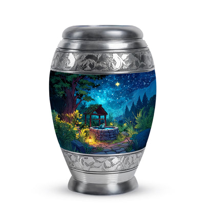 Blue Stately Frog Cremation Urns for Human Ashes - 10-inch, 200 cu in - Yatskia