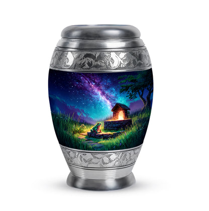Illustrious Frog Memorial Cremation Urns - Blue 10-inch, 200 cu in - Yatskia